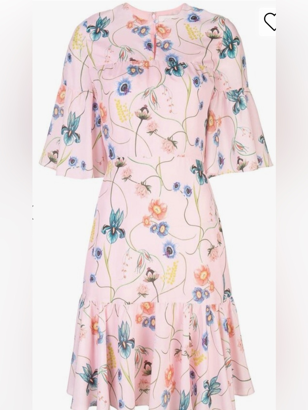 Borgo de Nor Alba Pink Vintage Floral Ruffle Dress | UK Designer | Size 6